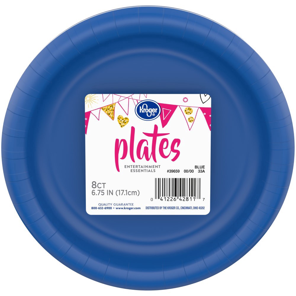 slide 4 of 4, Kroger Entertainment Essentials Paper Plates Blue, 6.75 in