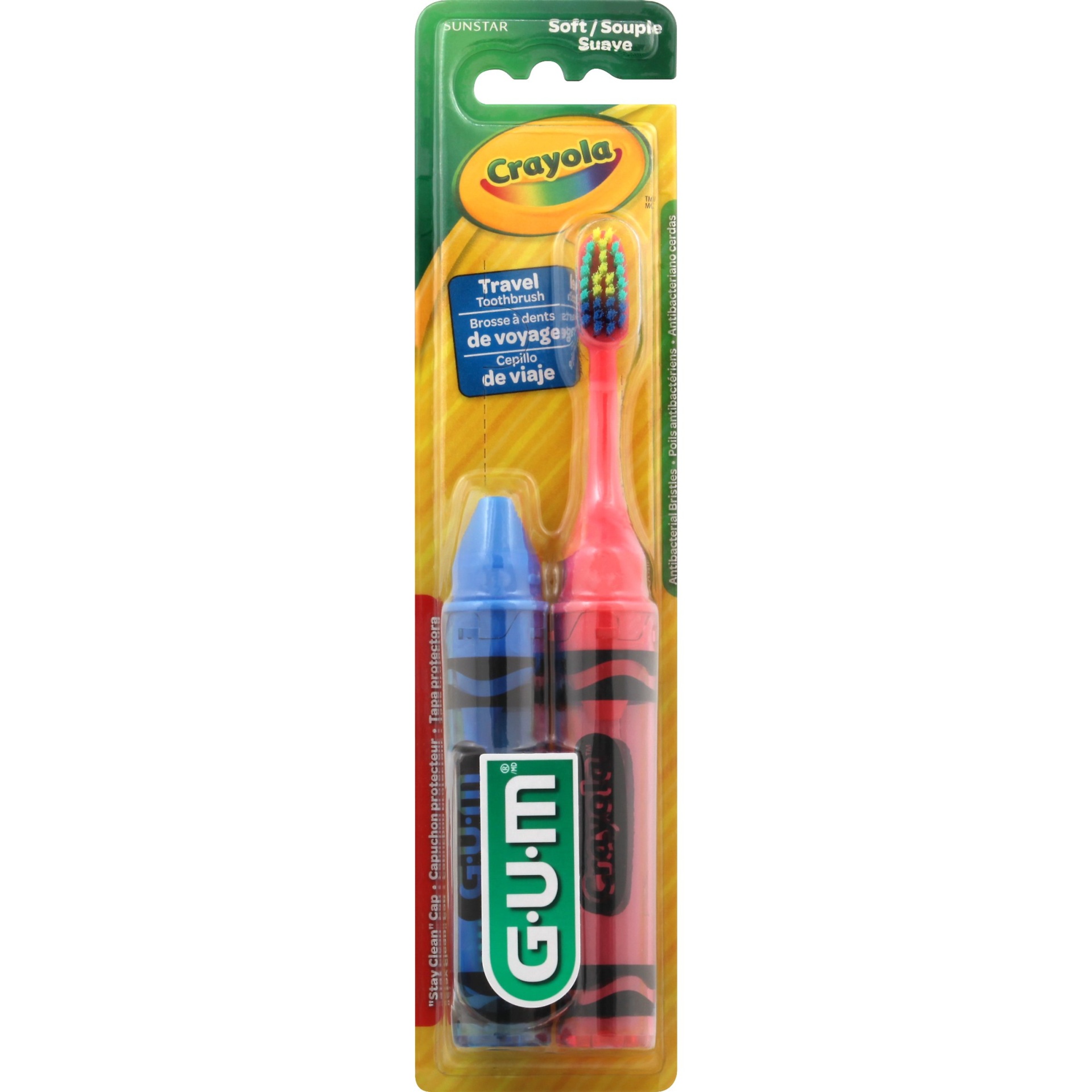 slide 1 of 1, G-U-M Crayola Trial and Travel Manual Toothbrush, 2 ct