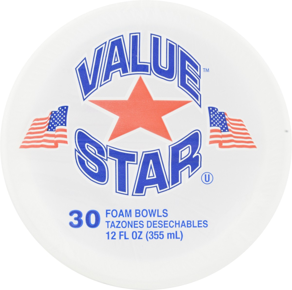 slide 6 of 9, Value Star Disposable Foam Bowls 12Oz, 30 ct