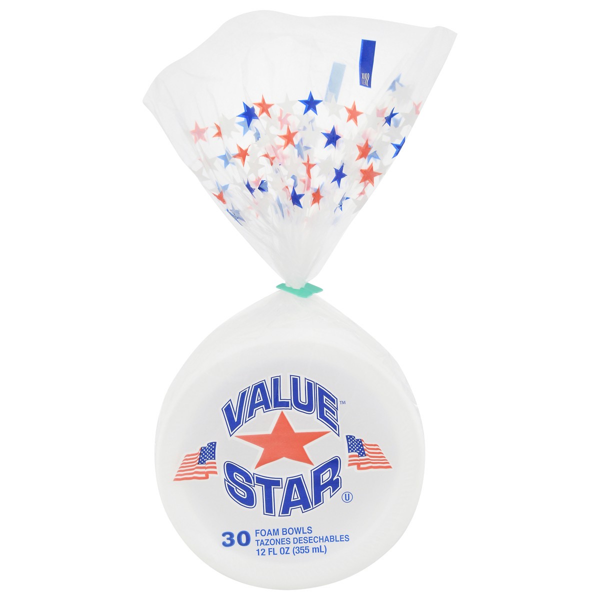 slide 1 of 9, Value Star Disposable Foam Bowls 12Oz, 30 ct