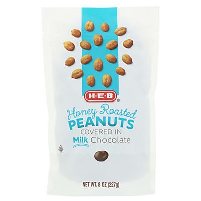 slide 1 of 1, H-E-B Honey Roasted Peanuts, 8 oz