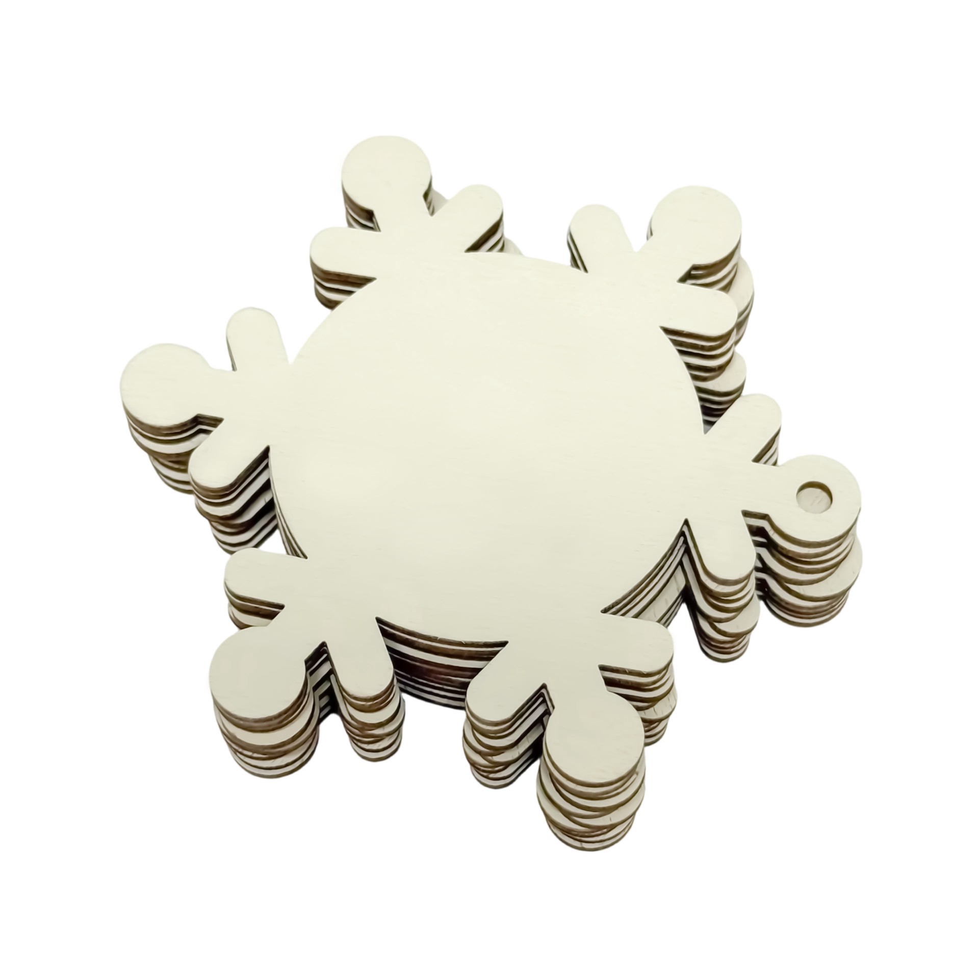 slide 2 of 3, 3.5" Diy Plywood Snowflake Ornaments, 50ct. By Make Market, 50 ct