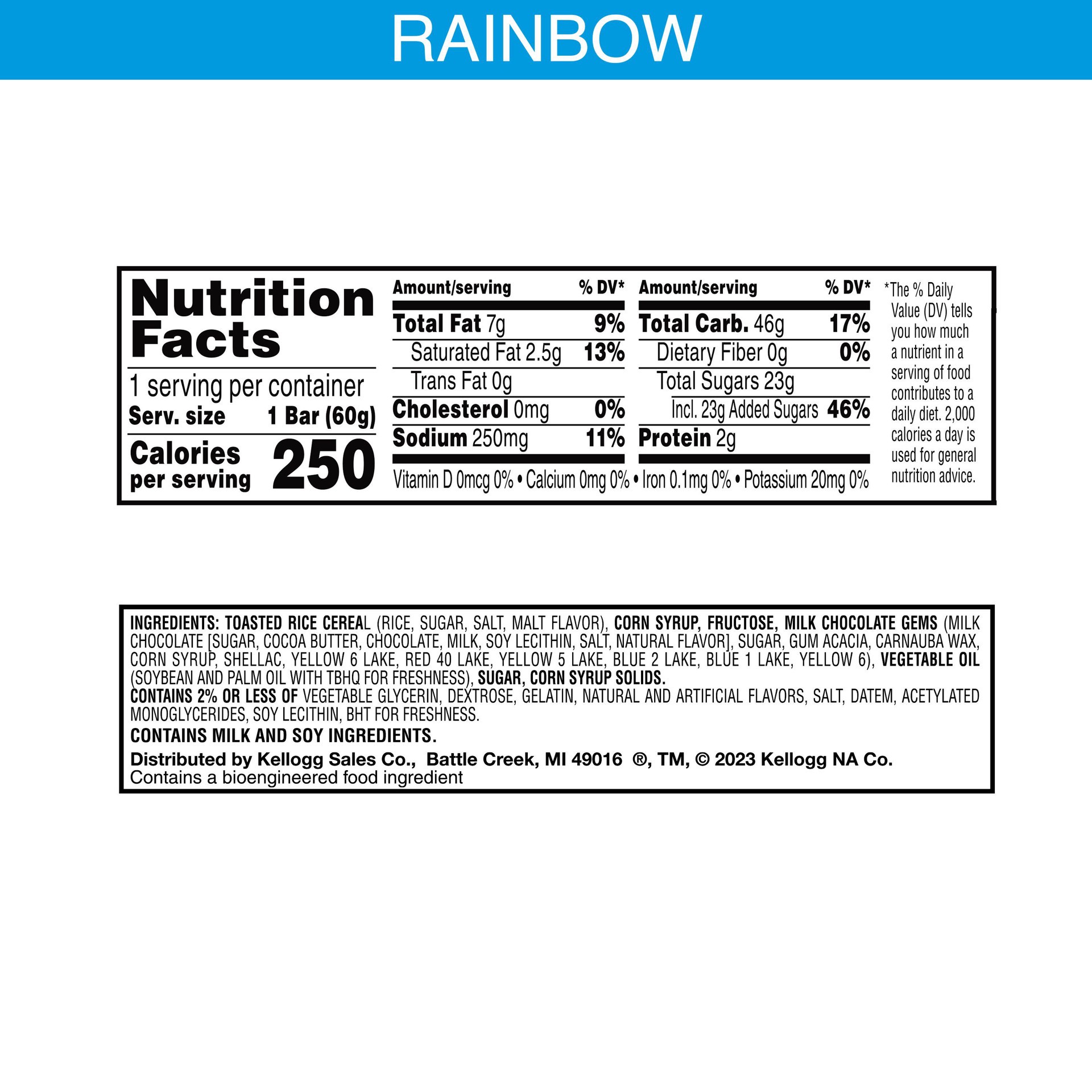 slide 5 of 5, Rice Krispies Treats Mega Bars Rainbow Marshmallow Snack Bars, 2.1 oz