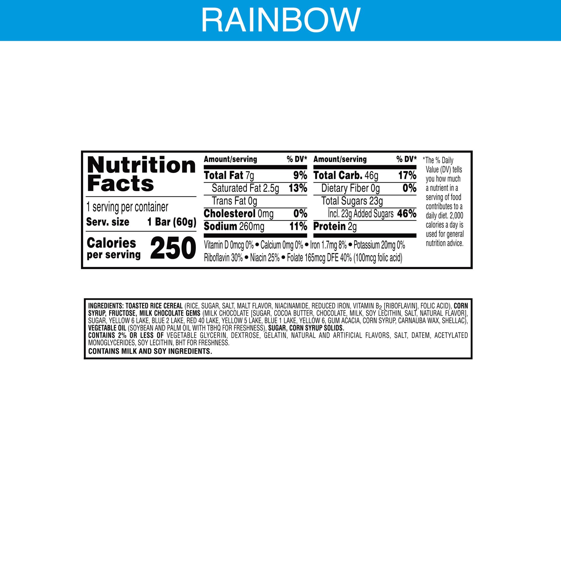Rice Krispies Treats Rainbow Gems 2.1 Oz Big Bar