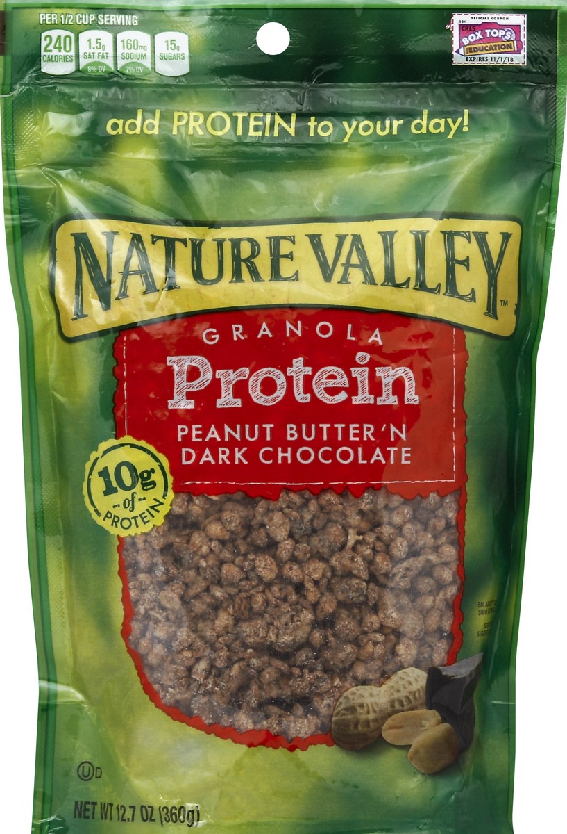 slide 5 of 6, Nature Valley Cereal Protein Peanut Butter 'n Dark Chocolate, 12.7 oz