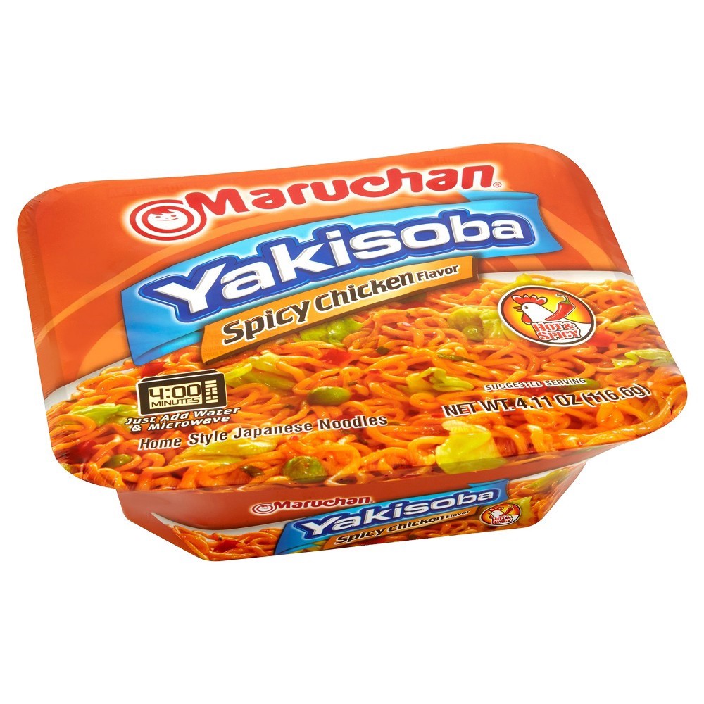 slide 2 of 3, Maruchan Yakisoba Microwavable Spicy Chicken Noodles, 4.11 oz
