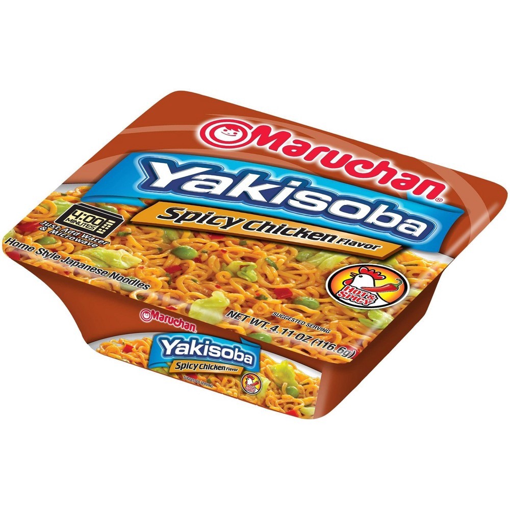 slide 3 of 3, Maruchan Yakisoba Microwavable Spicy Chicken Noodles, 4.11 oz