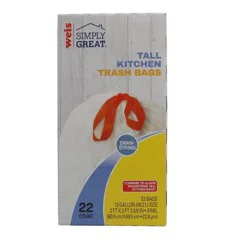 Weis Quality 13 Gallon Tall Kitchen Bags with Drawstrings
