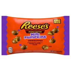 Reese's Unwrapped Chocolate Peanut Butter Creme King Size Mini Pumpkins Halloween Candy, 2.2 Oz