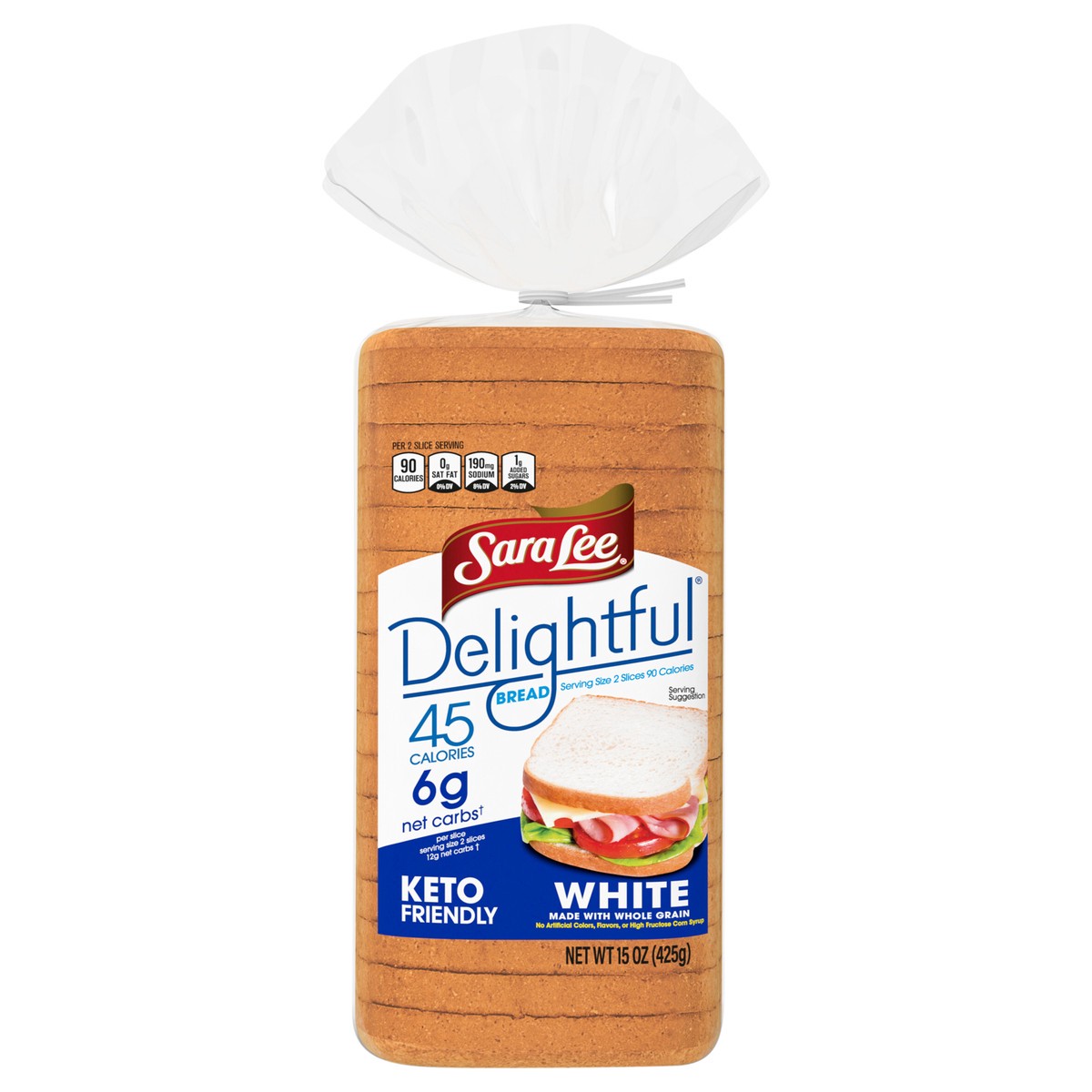 slide 1 of 1, Sara Lee Delightful White Bread, 15 oz, 15 oz