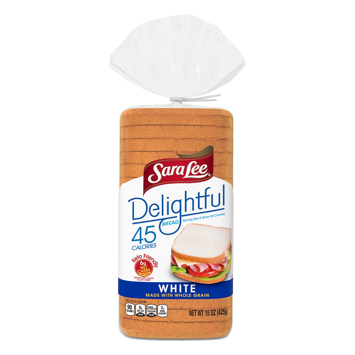 slide 1 of 1, Sara Lee Delightful White with Whole Grain - 15oz, 1 ct