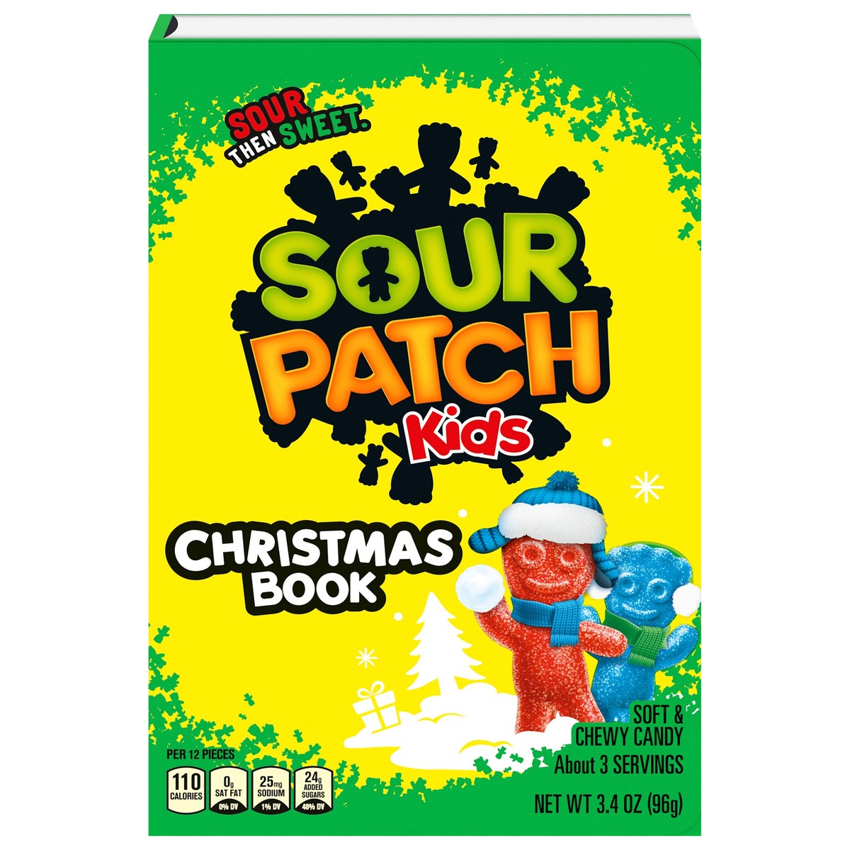 slide 1 of 13, SOUR PATCH KIDS Christmas Storybook, Holiday Candy Stocking Stuffer, 3.4 oz Box of Soft & Chewy Candy, 3.4 oz