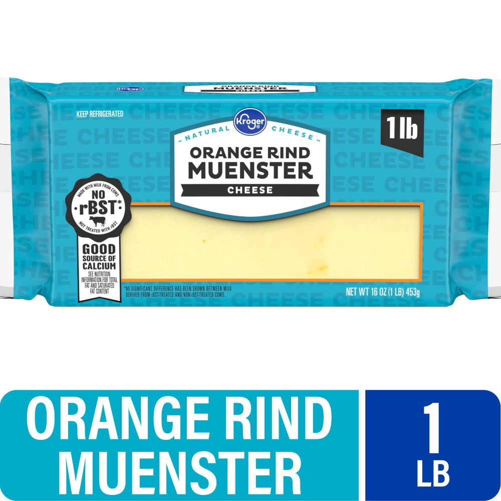 slide 1 of 5, Kroger Orange Rind Muenster Cheese, 16 oz