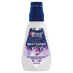 Crest 3D White Clean Whitening Mouthwash/Mouth Rinse, Prevents Surface Stains, Kills Millions of Bad Breath Germs, Alcohol-Free, Arctic Mint Flavor, 946 mL (32 fl oz)