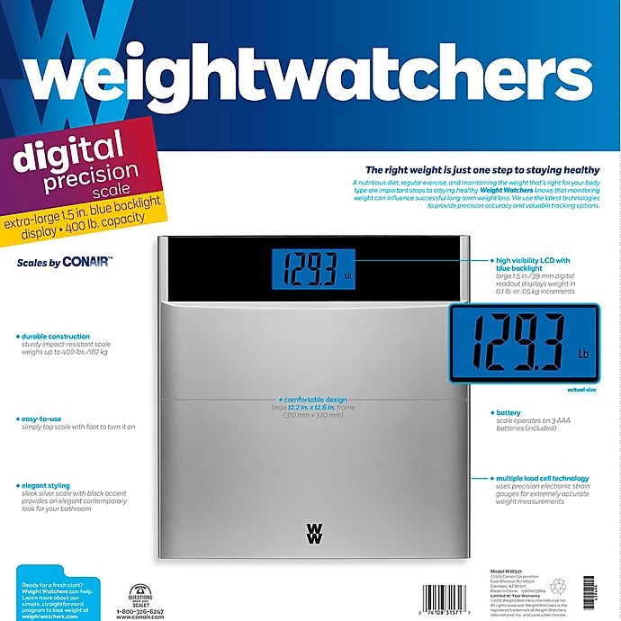 slide 3 of 5, Weight Watchers by Conair Digital Plastic Scale, 1 ct