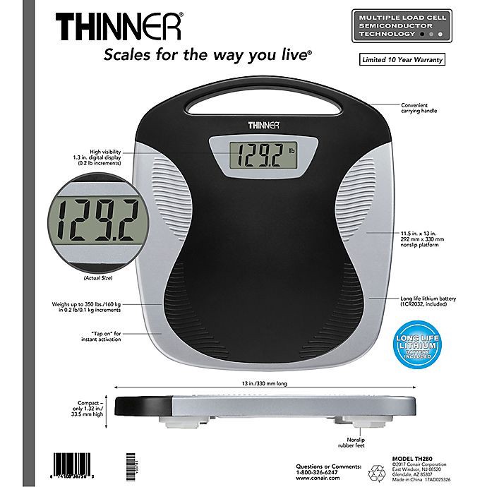 CONAIR TH203BBBC THINNER Digital Precision Led Portable Bathroom Floor Scale  $17.22 - PicClick