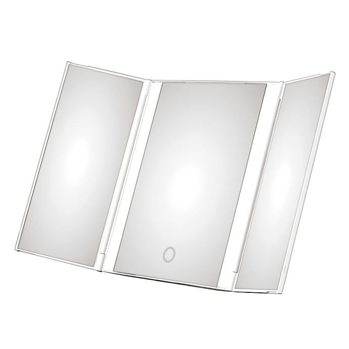 slide 5 of 5, Conair Trifold 1X Lighted Vanity Mirror - White, 1 ct