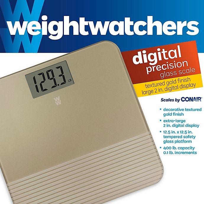 slide 5 of 5, Weight Watchers by Conair Digital Bathroom Scale - Gold, 1 ct