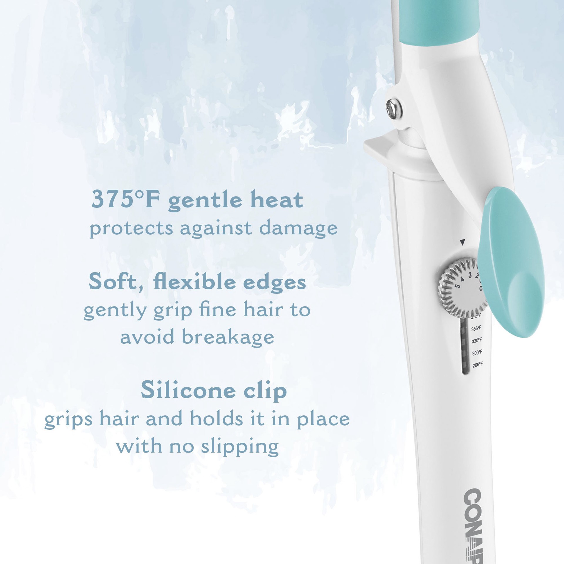 slide 2 of 4, Conair Ohsokind for Fine Hair 1 Inch Silicone Clip Curling Iron, 1 ct