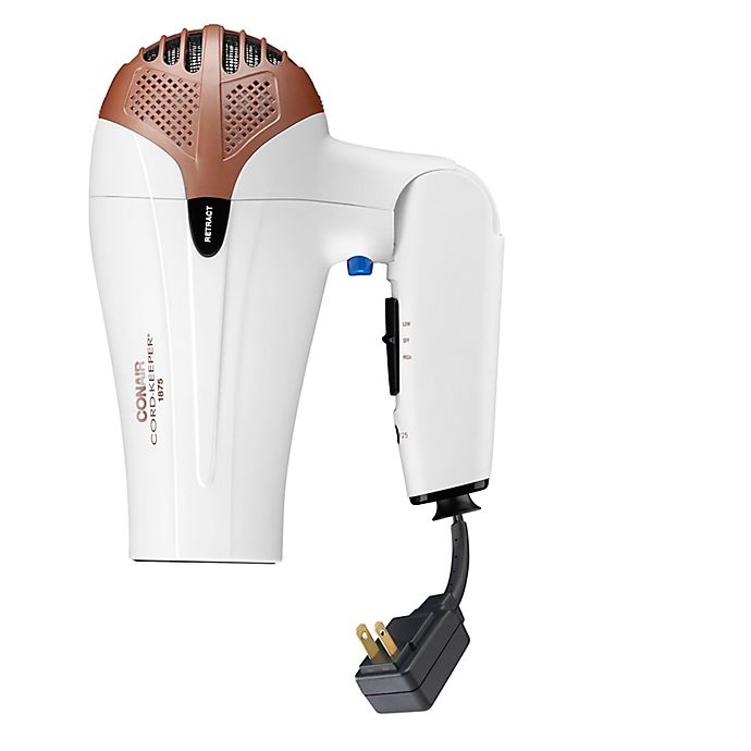 slide 4 of 4, Conair Double Ceramic Cord-Keeper Hair Dryer - White/Rose Gold, 1 ct