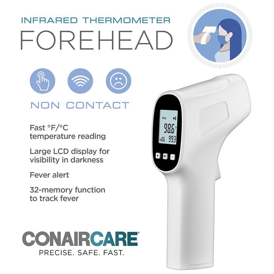 slide 5 of 5, ConairCare Infrared Forehead Thermometer 1 ea, 1 ct