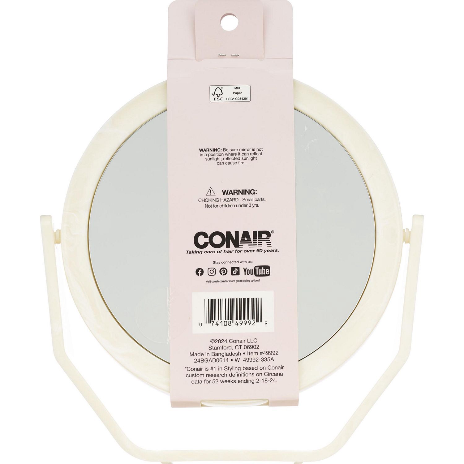 slide 2 of 2, Conair Recycle Plastic 1X & 5X Magnifying Mirror, 1 ct