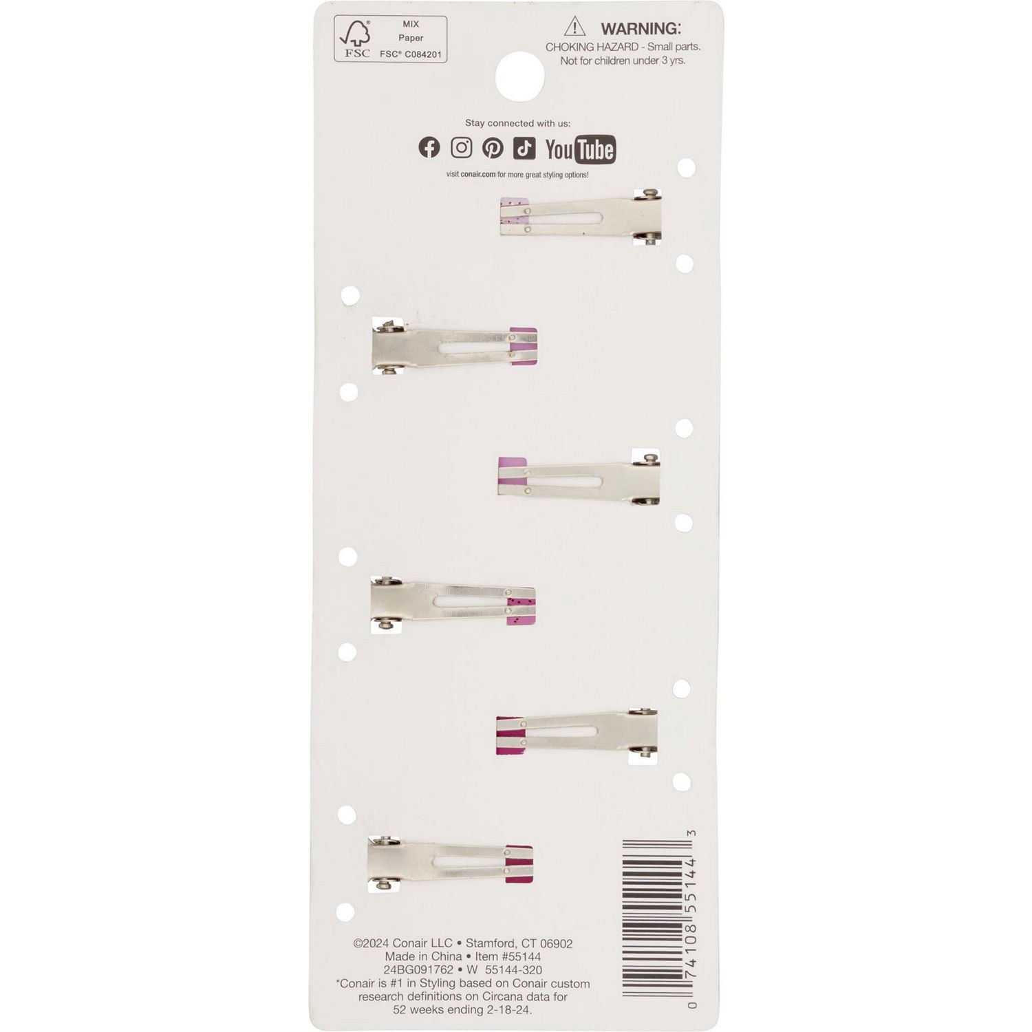 slide 6 of 6, Conair Tamera 6Pk Dent Free Clips, 6 ct
