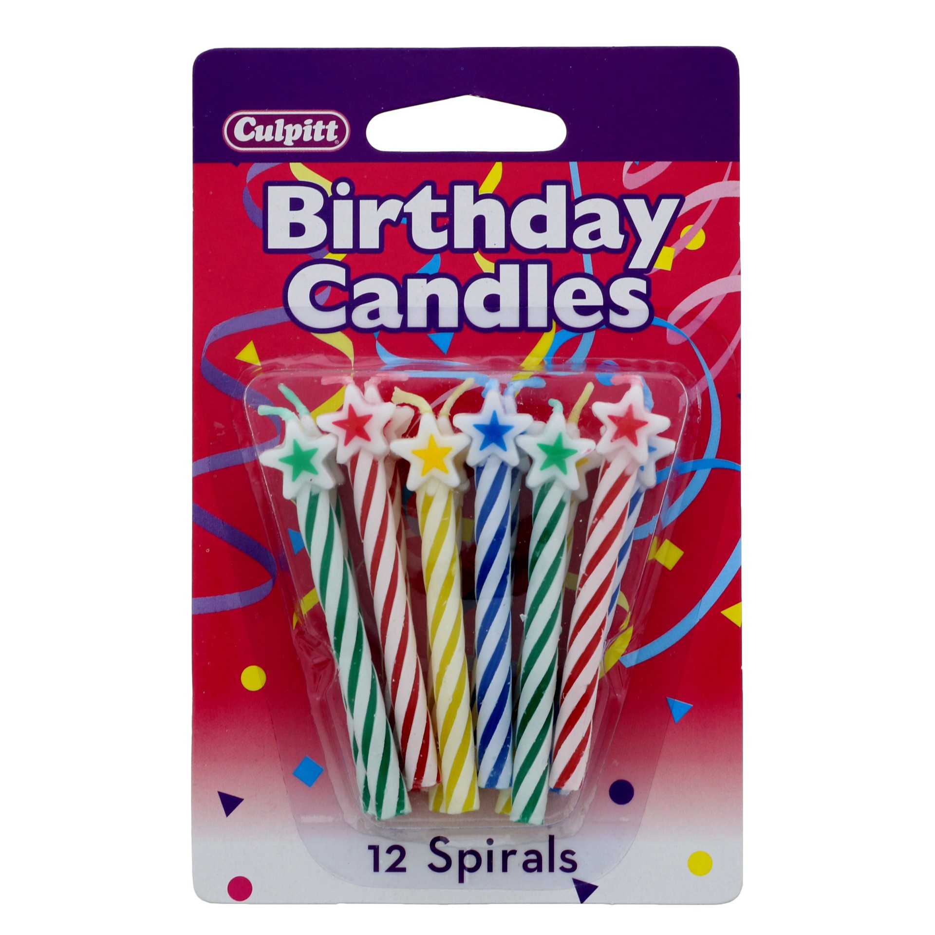 slide 1 of 1, Culpitt Bakery Candles 3 Inch Star Spiral, 12 ct