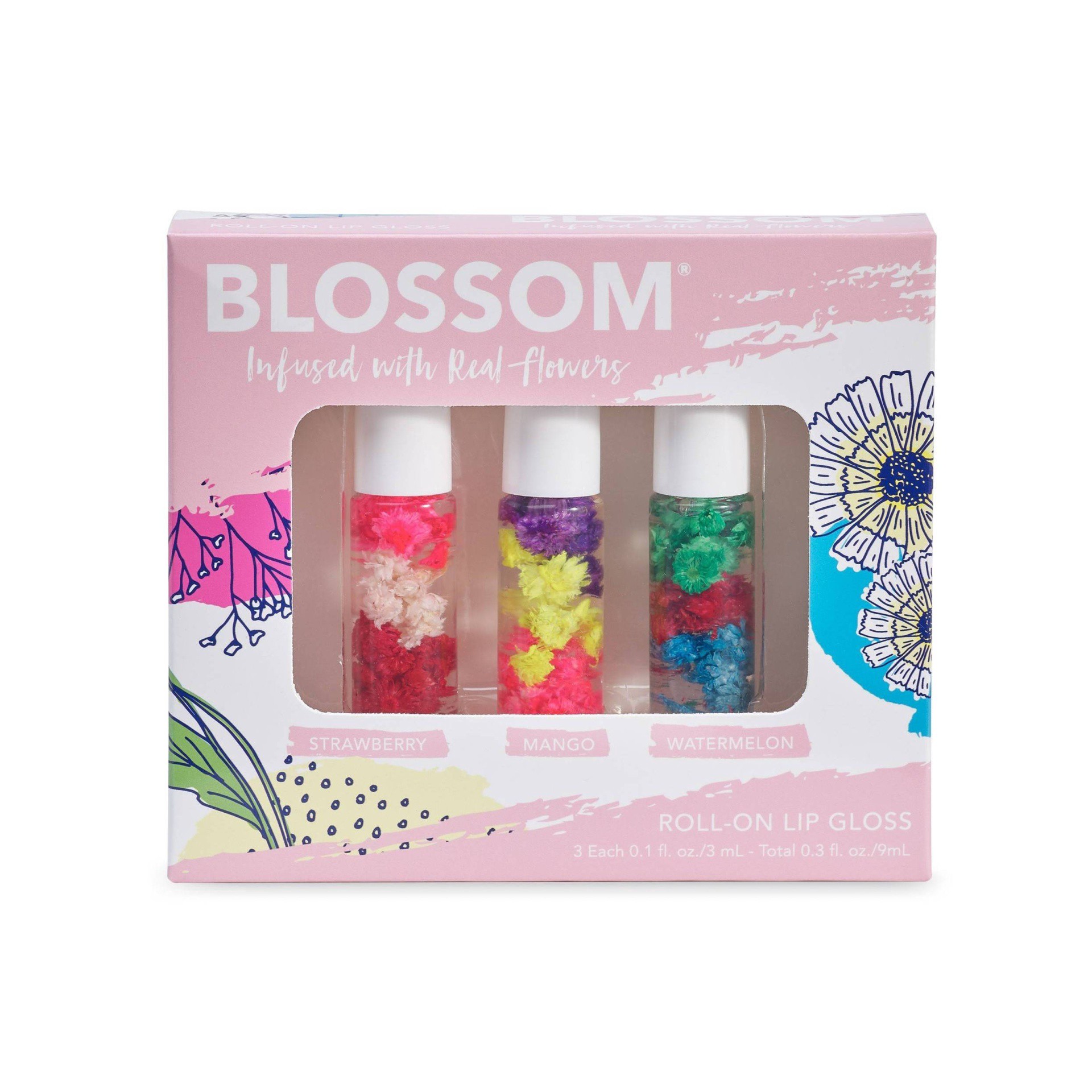 slide 1 of 3, Blossom Beauty Roll-On Lip Gloss Set, 1 ct