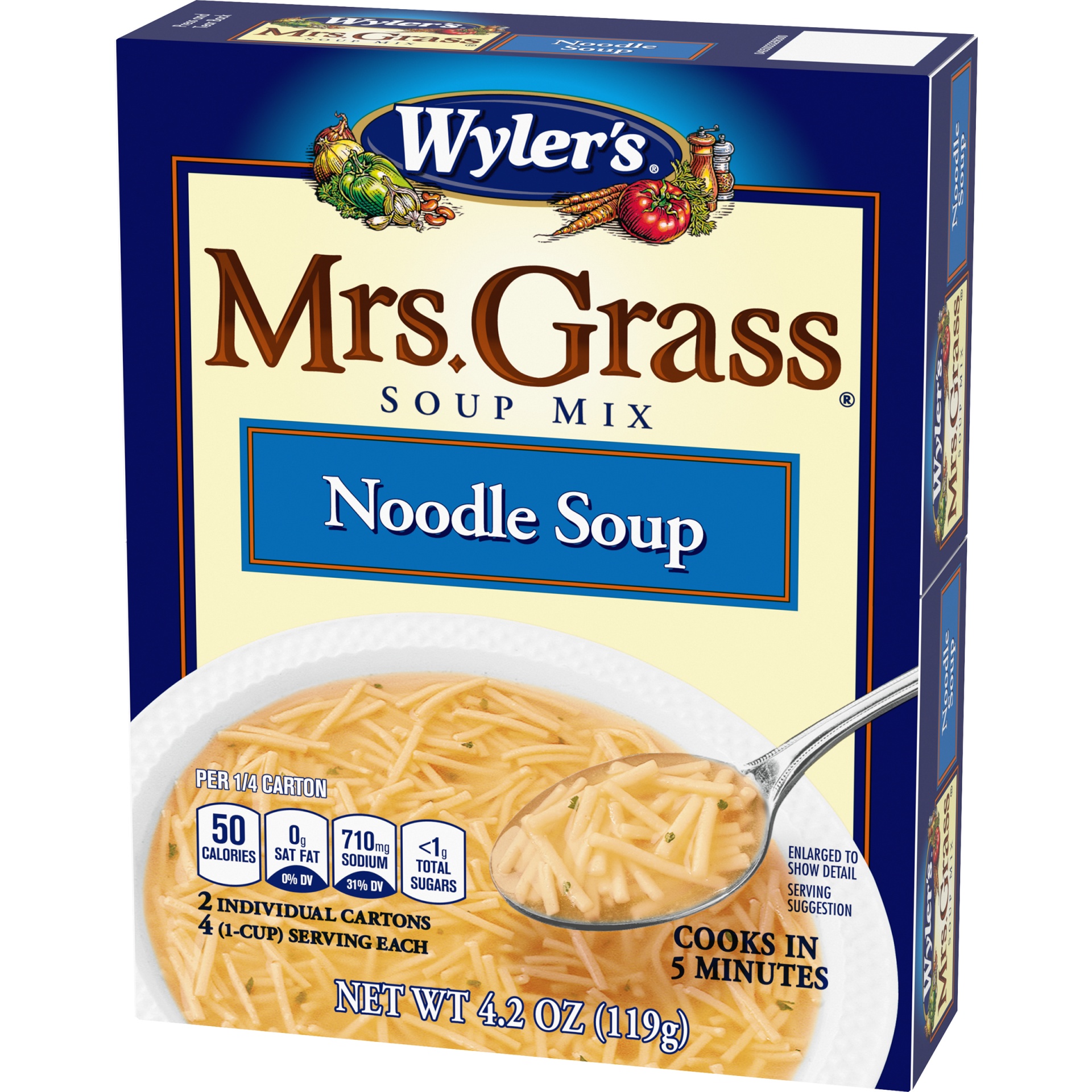 slide 4 of 7, Wyler's Mrs. Grass Noodle Soup Mix, 4.2 oz Box, 2 ct