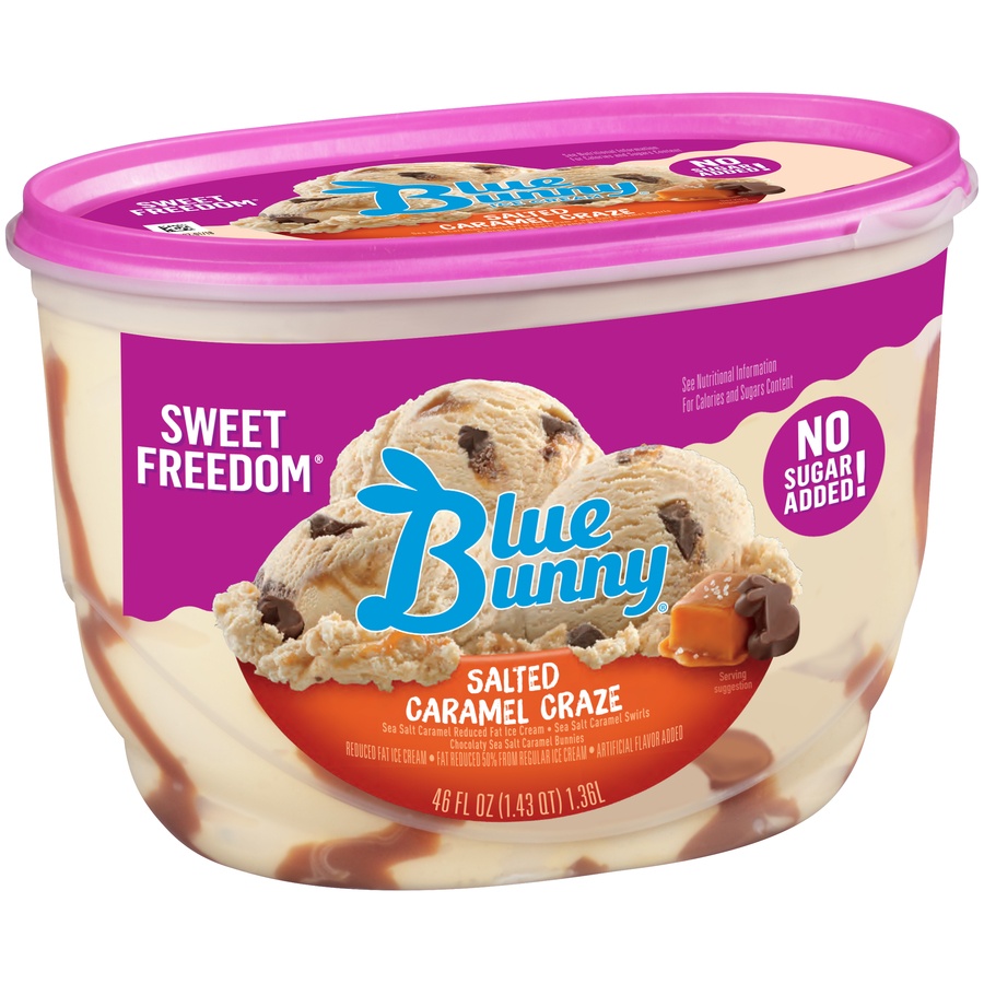 slide 3 of 9, Blue Bunny Swfr Nsa Salted Caramel Ice Cream, 46 oz