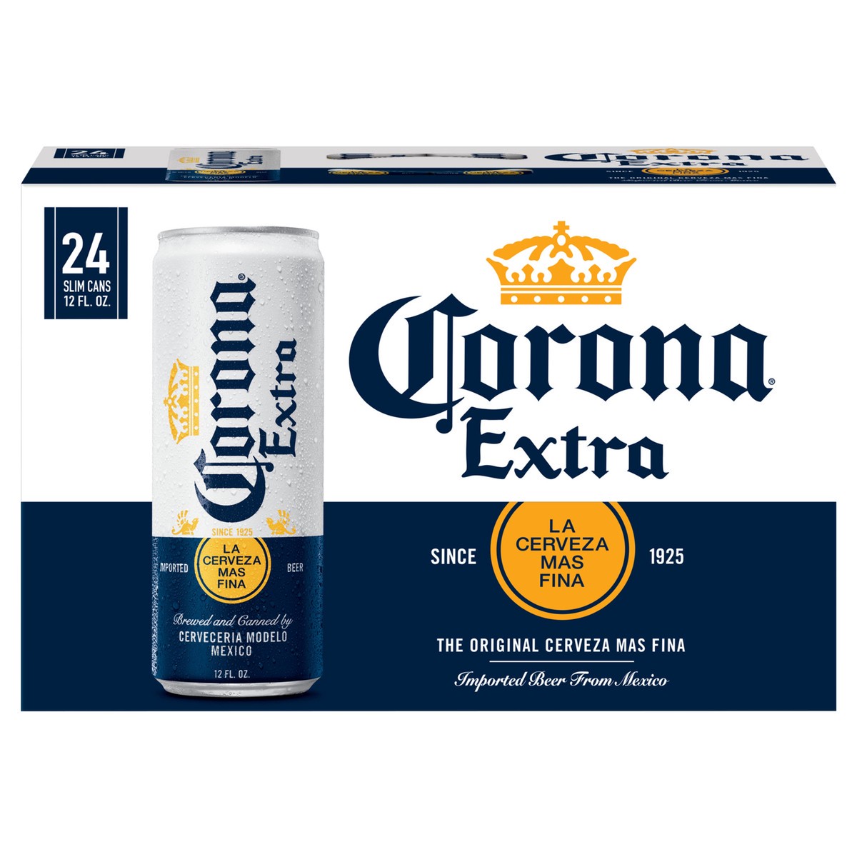 slide 1 of 7, Corona Extra Mexican Beer, 24 pk 12 fl oz Cans, 4.6% ABV, 24 ct