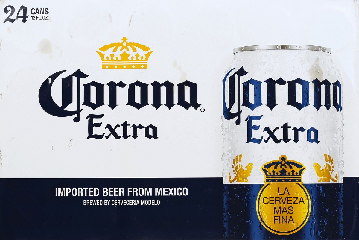 slide 2 of 7, Corona Extra Mexican Lager Import Beer, 24 pk 12 fl oz Cans, 4.6% ABV, 288 fl oz