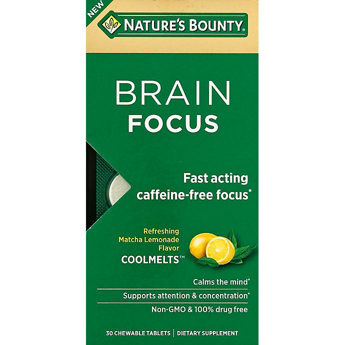 slide 2 of 4, Nature's Bounty Coolmelts Chewable Tablets Refreshing Matcha Lemonade Flavor Brain Focus 30 Tablets 30 ea, 30 ct