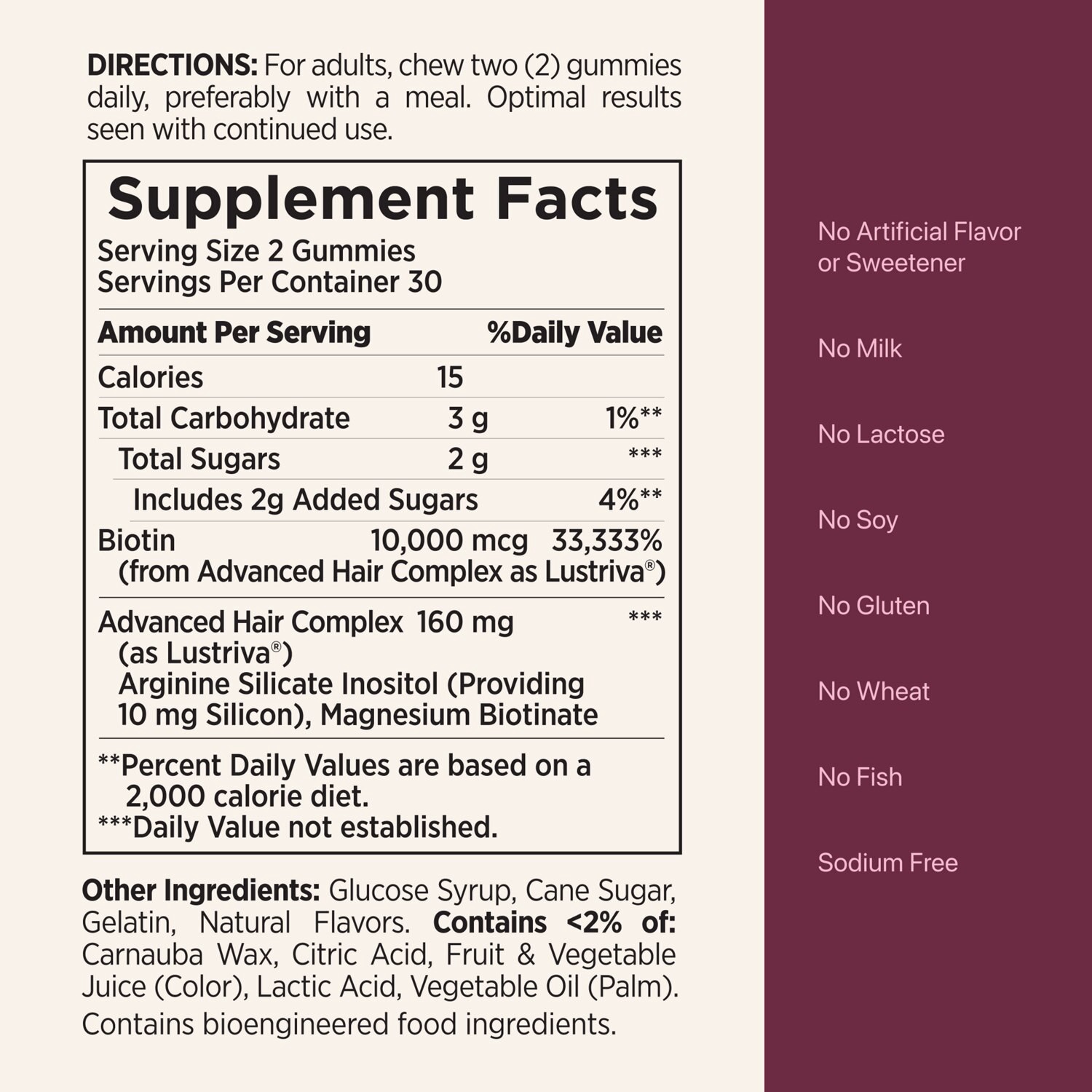 slide 5 of 8, Nature's Bounty Optimal Solutions Hair Growth Gummies, 60 Ct, 60 ct