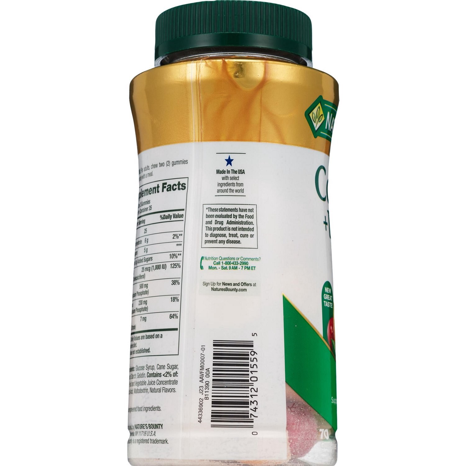 slide 3 of 3, Nature's Bounty Calcium Gummies, 70 Ct, 70 ct