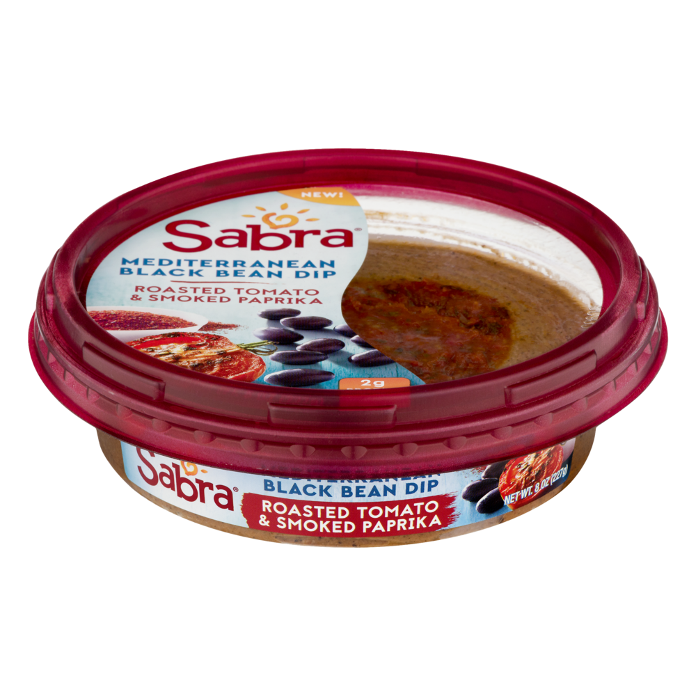 slide 1 of 1, Sabra Mediterranean Black Bean Dip Roasted Tomato Smoked Paprika, 8 oz
