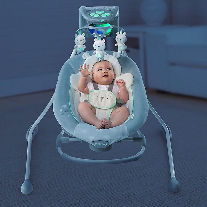 slide 9 of 10, Ingenuity InLighten Cradling Swing & Rocker - Twinkle Twinkle Teddy Bear, 1 ct