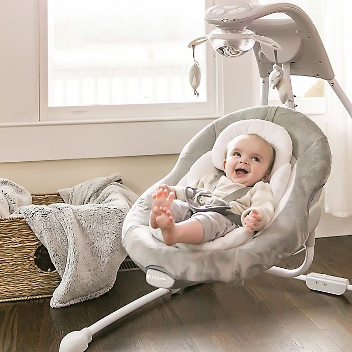 slide 3 of 9, Ingenuity Braden DreamComfort Cradling Swing - Grey, 1 ct