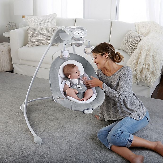 slide 8 of 9, Ingenuity Braden DreamComfort Cradling Swing - Grey, 1 ct