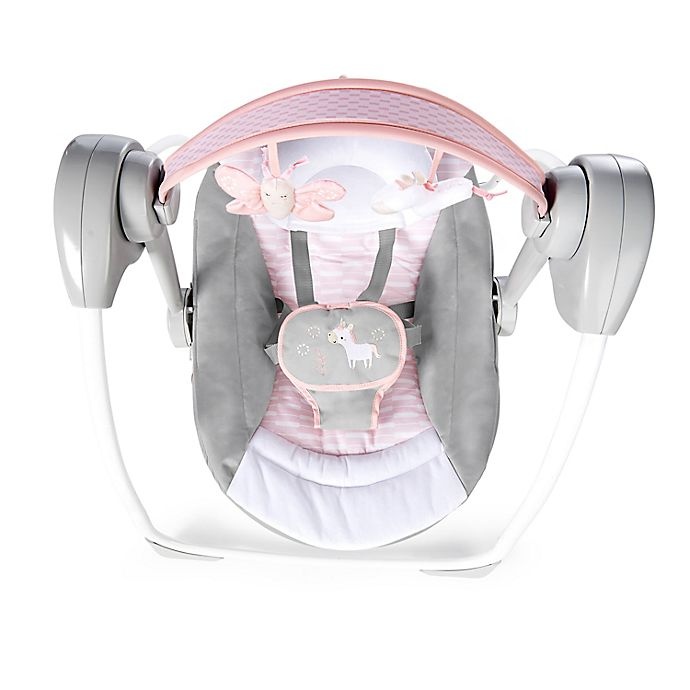 slide 7 of 10, Ingenuity Comfort 2 GoFlora the Unicorn Portable Swing, 1 ct