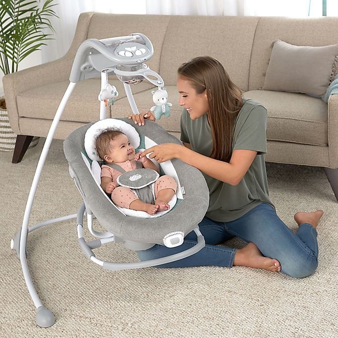 slide 3 of 11, Ingenuity DreamComfort Pemberton InLighten Cradling Swing & Rocker, 1 ct