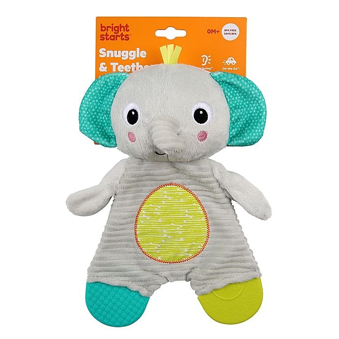 slide 2 of 2, Bright Starts Snuggle & Teethe Plush Elephant Teether, 1 ct