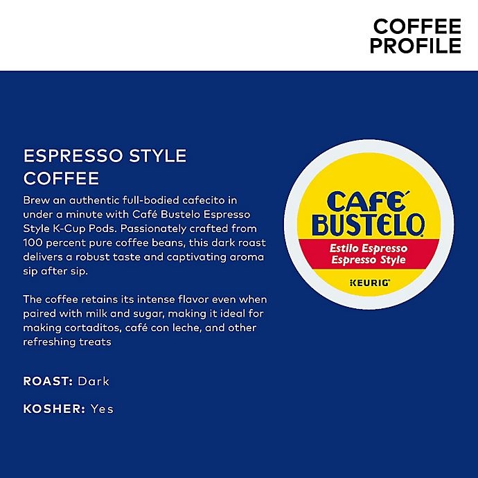slide 4 of 7, Café Bustelo Espresso Roast Style Coffee Keurig K-Cup Pods, 48 ct