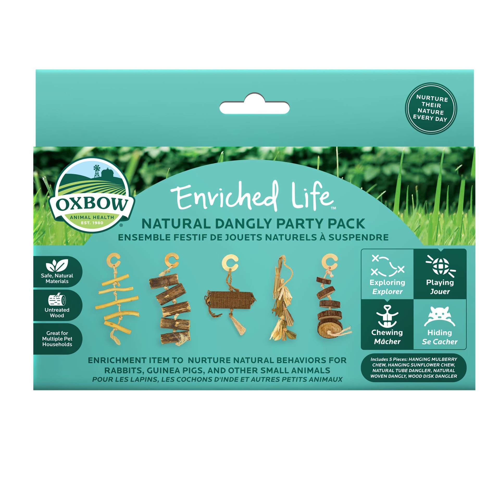 slide 1 of 1, Oxbow Enriched Life Natural Dangly Pawty Pack Small Pet Chews, 1 ct
