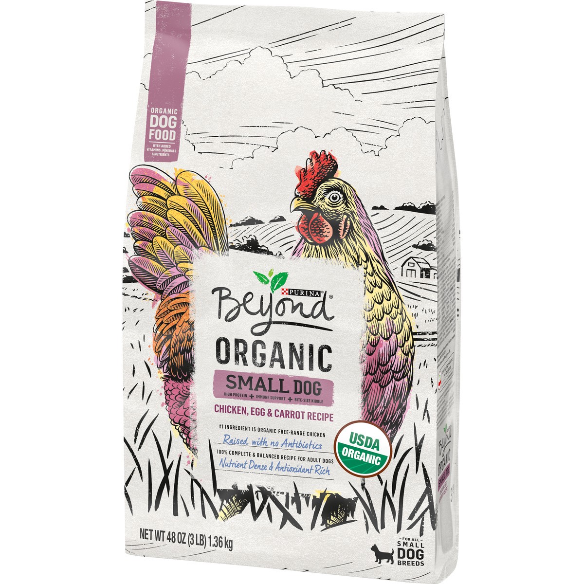 slide 3 of 9, Beyond Purina Beyond High Protein Small Breed Adult Dry Dog Food, Organic Chicken, Egg & Carrot Recipe - 3 lb. Bag, 3 lb