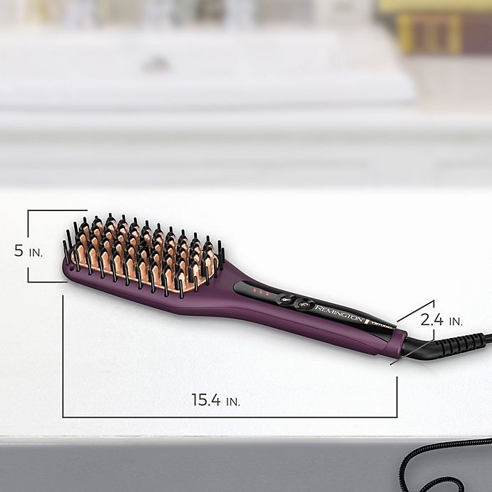 slide 2 of 14, Remington Pro 2-in-1 Heated Straightening Brush with Thermaluxe - Purple, 1 ct