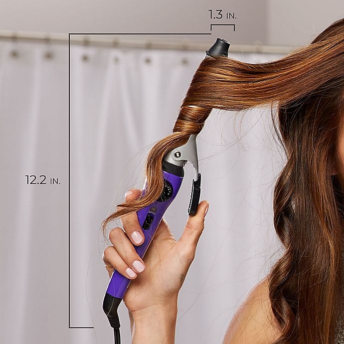 slide 9 of 9, Remington Ceramic Clipped Curling Iron - Purple, 1 in