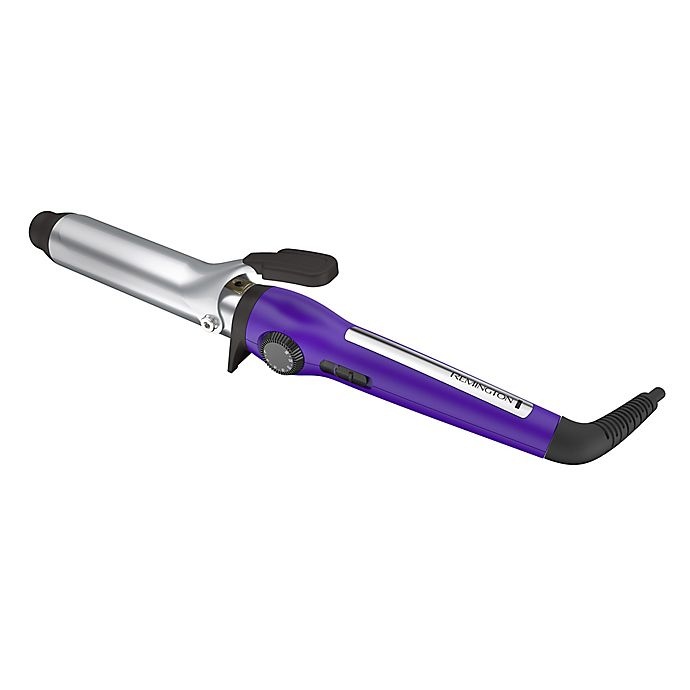 slide 4 of 8, Remington Ceramic Clipped Curling Iron - Purple, 1.25 in