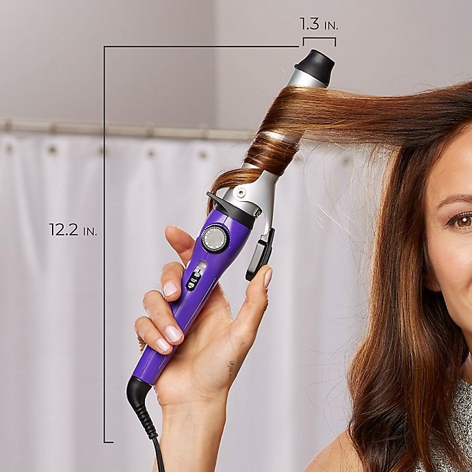 slide 8 of 8, Remington Ceramic Clipped Curling Iron - Purple, 1.25 in